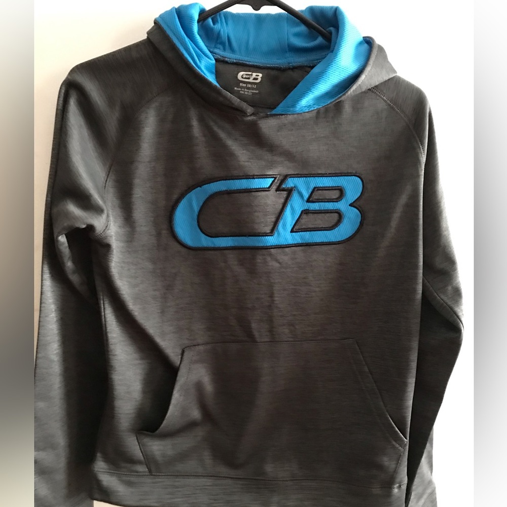Boys size 10/12 Dark gray CB Sports hooded sweatshirt